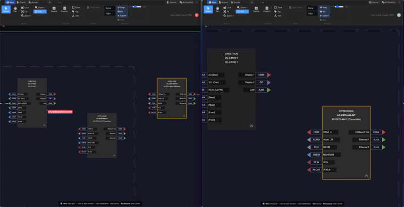 Real-time multi-user collaboration on AV schematics